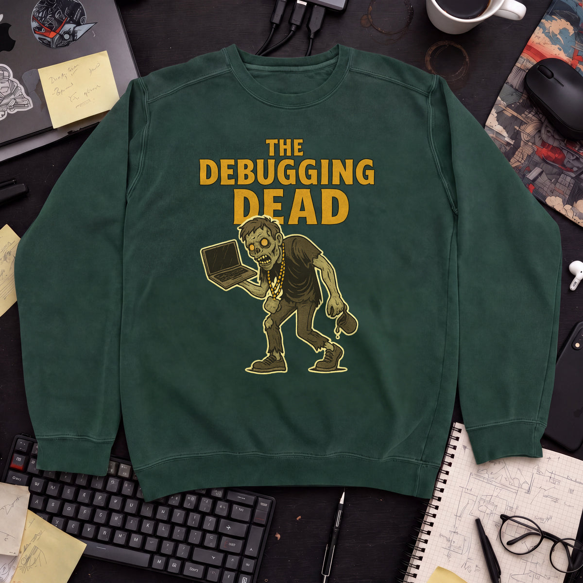 The Debugging Dead Sweatshirt — Bottle Green