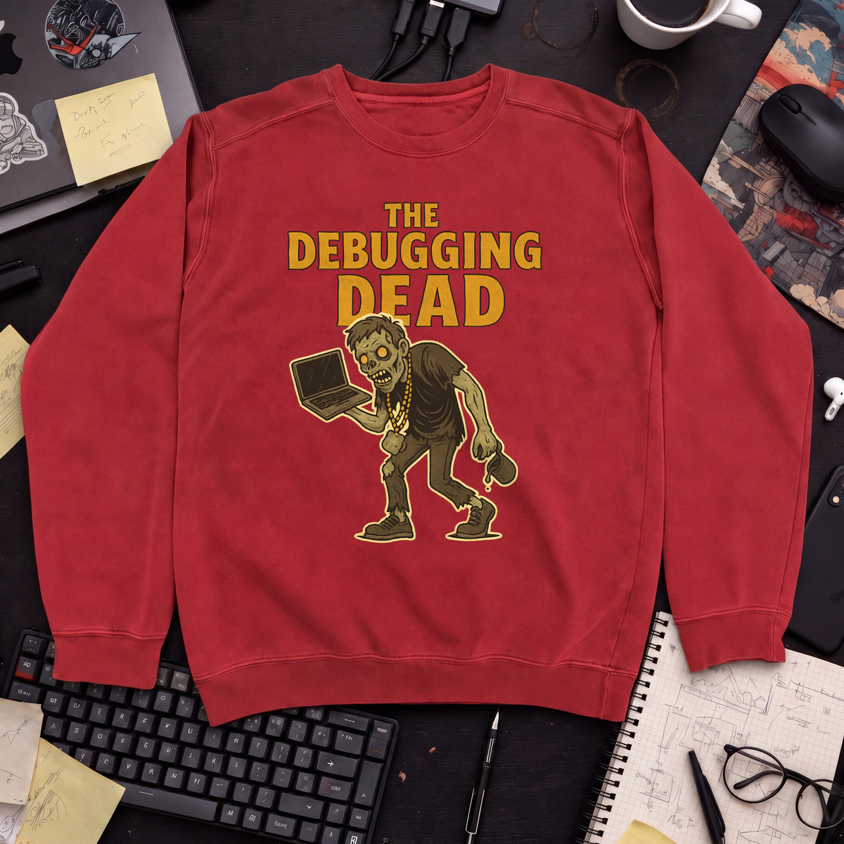 The Debugging Dead Sweatshirt — Fire Red