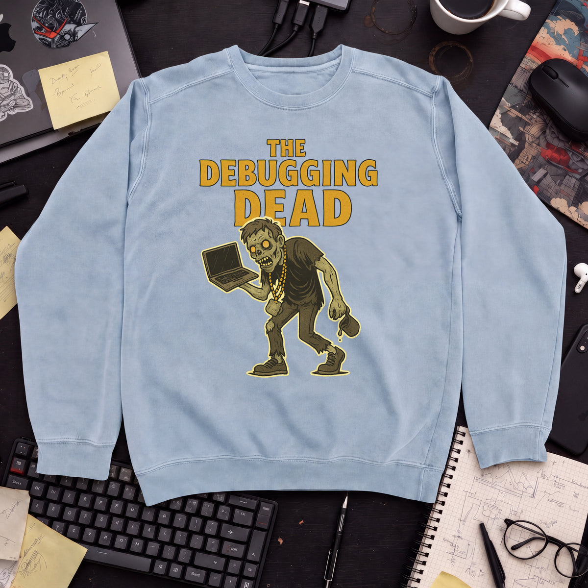 The Debugging Dead Sweatshirt — Sky Blue