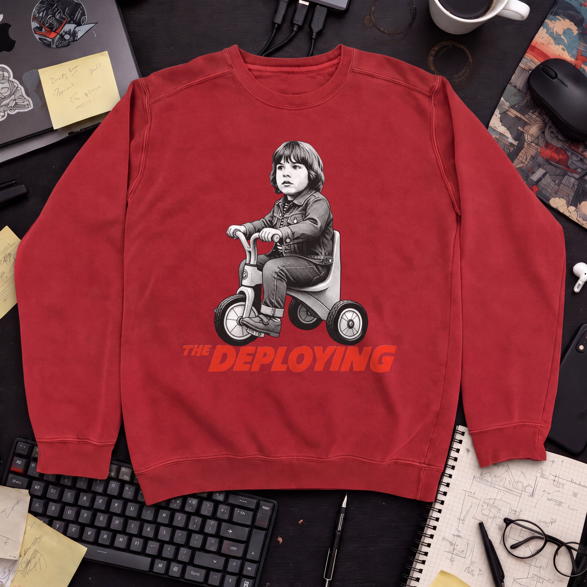 The Deploying Movie Sweatshirt — Fire Red
