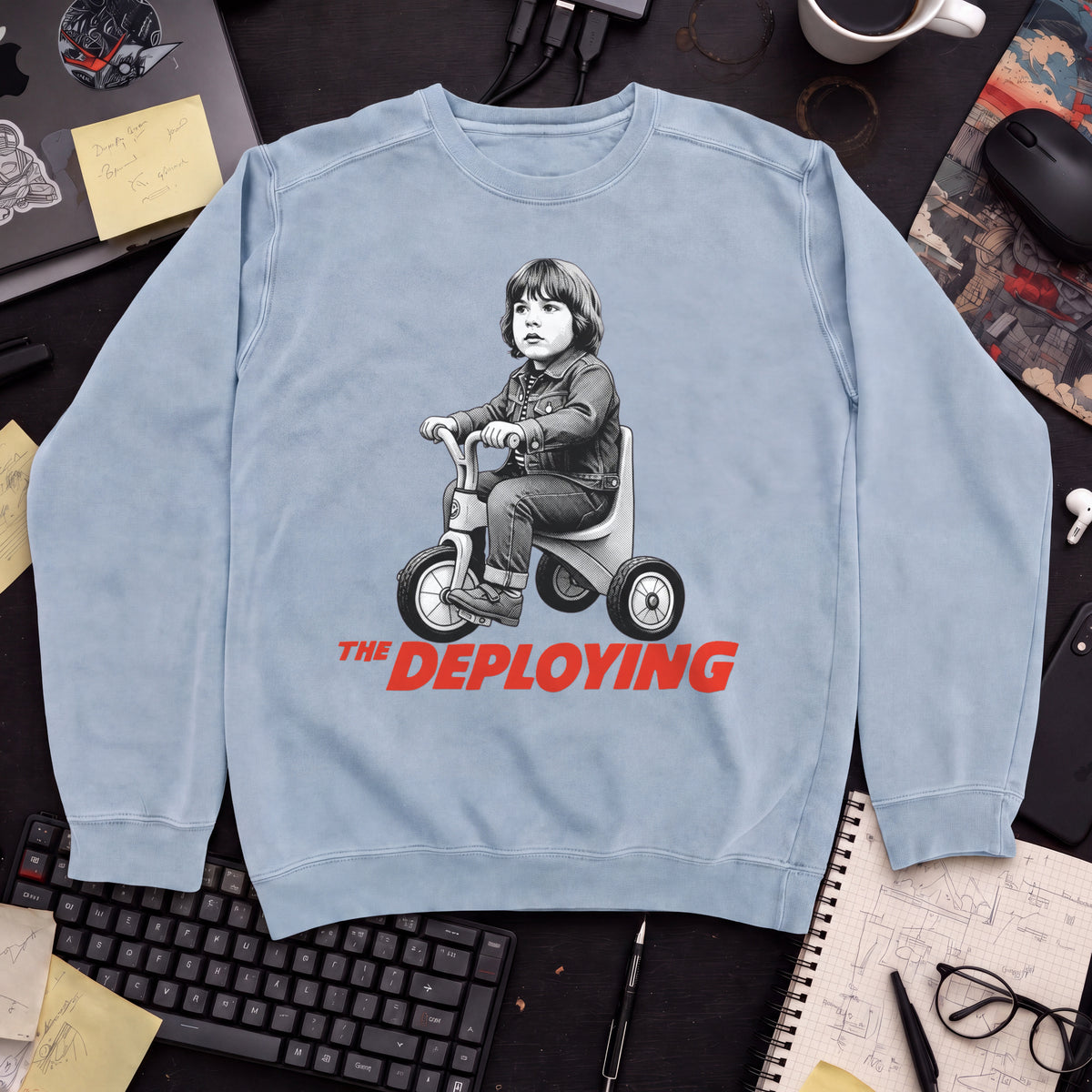 The Deploying Movie Sweatshirt — Sky Blue