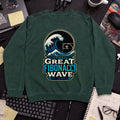 The Great Fibonacci Wave Sweatshirt — Bottle Green