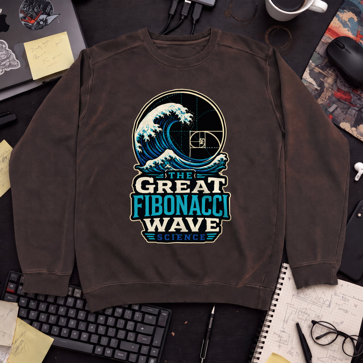 The Great Fibonacci Wave Sweatshirt — Hot Chocolate