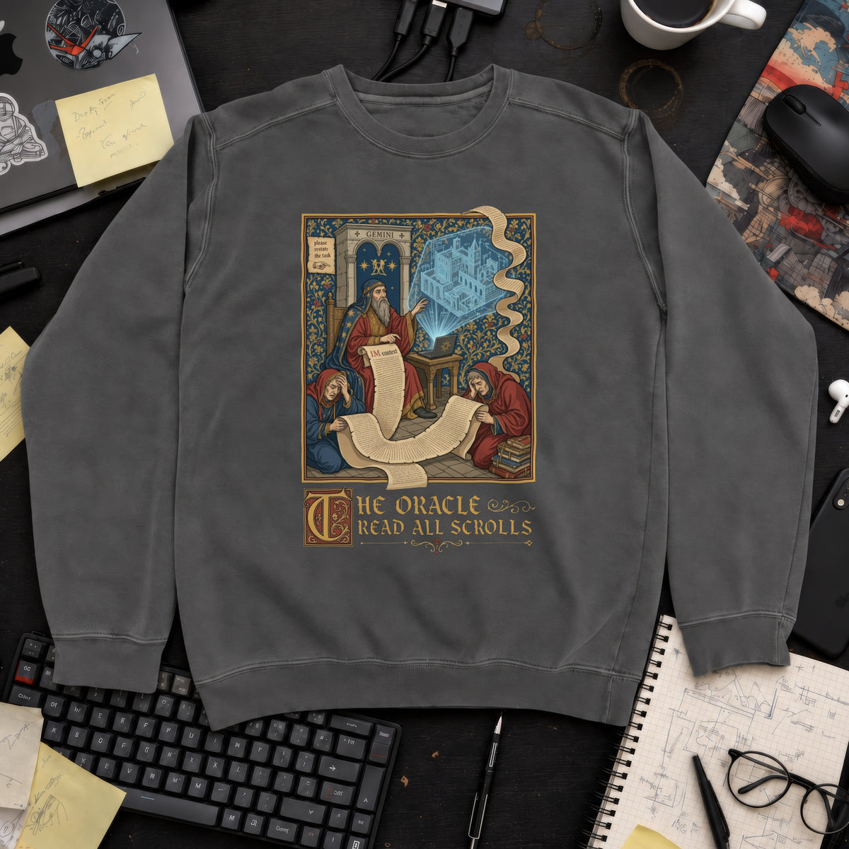 The Oracle Read All Scrolls Sweatshirt — Pepper