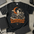 The Orphan Branch Shirt — Black Comfort Colors 1717 flat lay