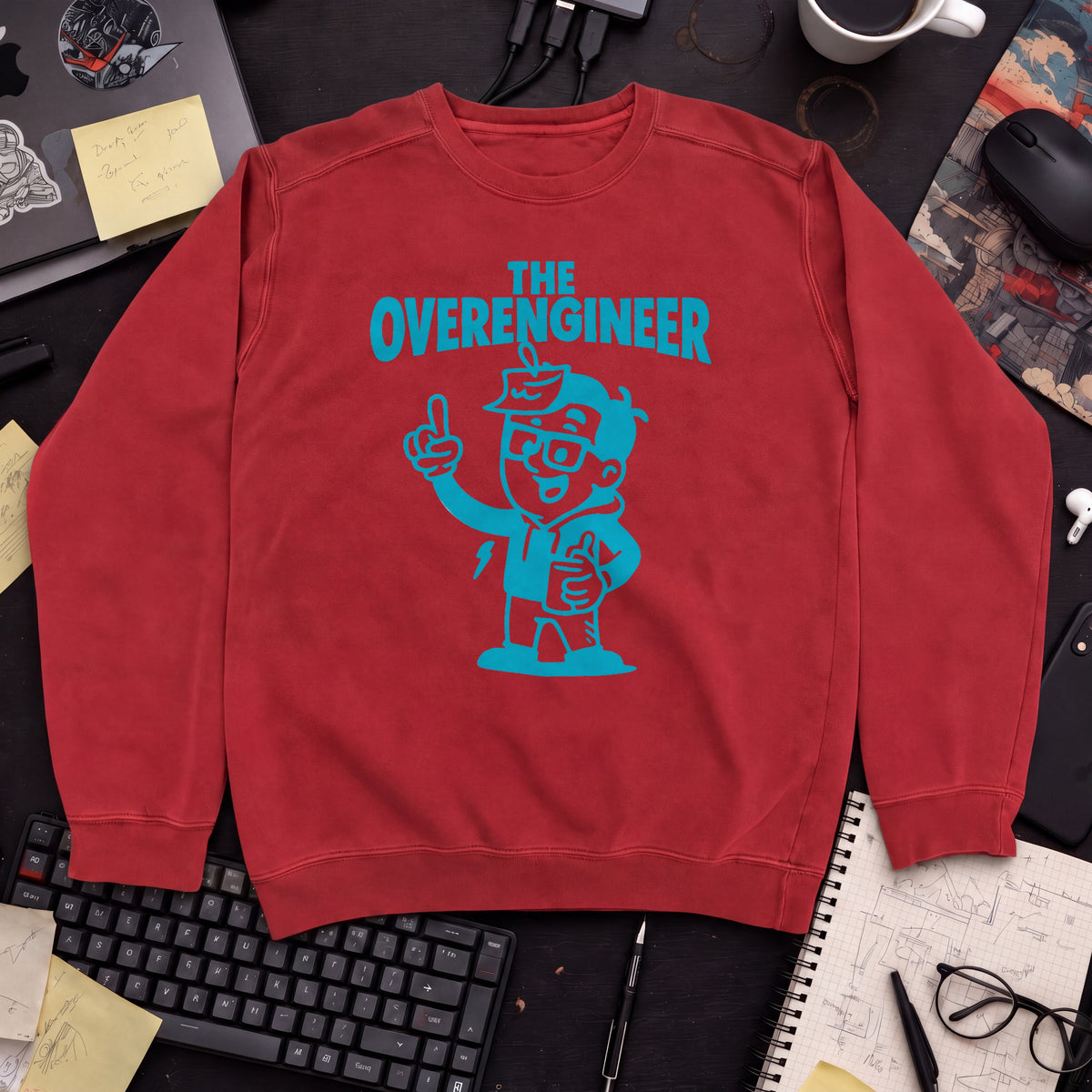 The Overengineer Sweatshirt — Fire Red