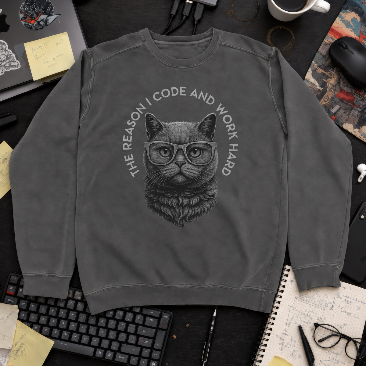 The Reason I Code Cat Sweatshirt — Pepper