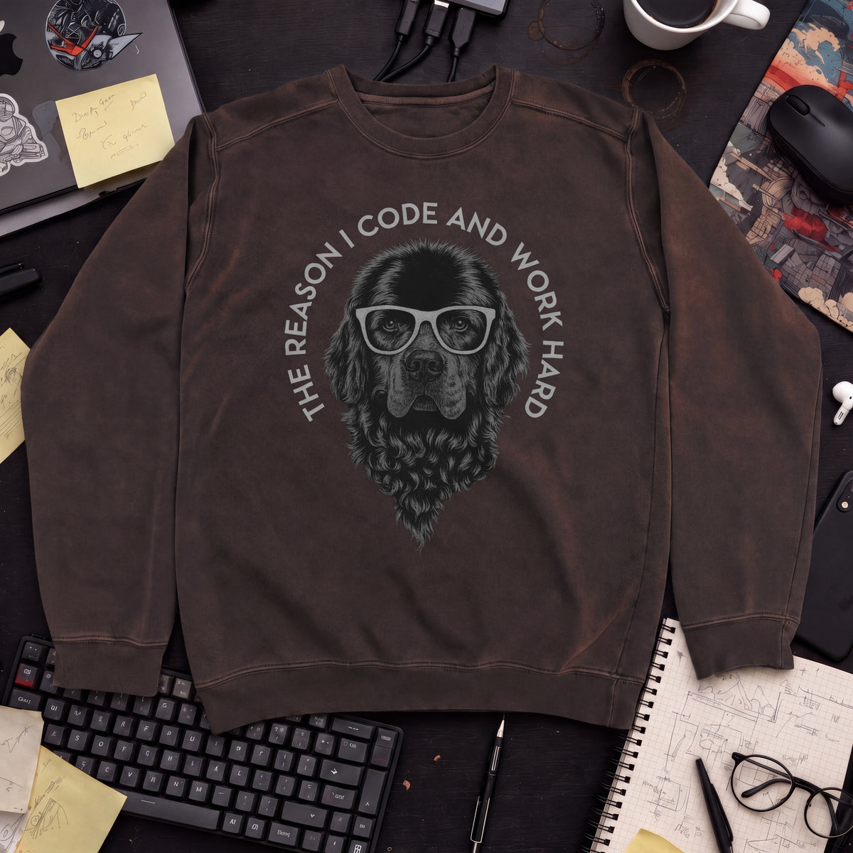 The Reason I Code Dog Sweatshirt — Hot Chocolate