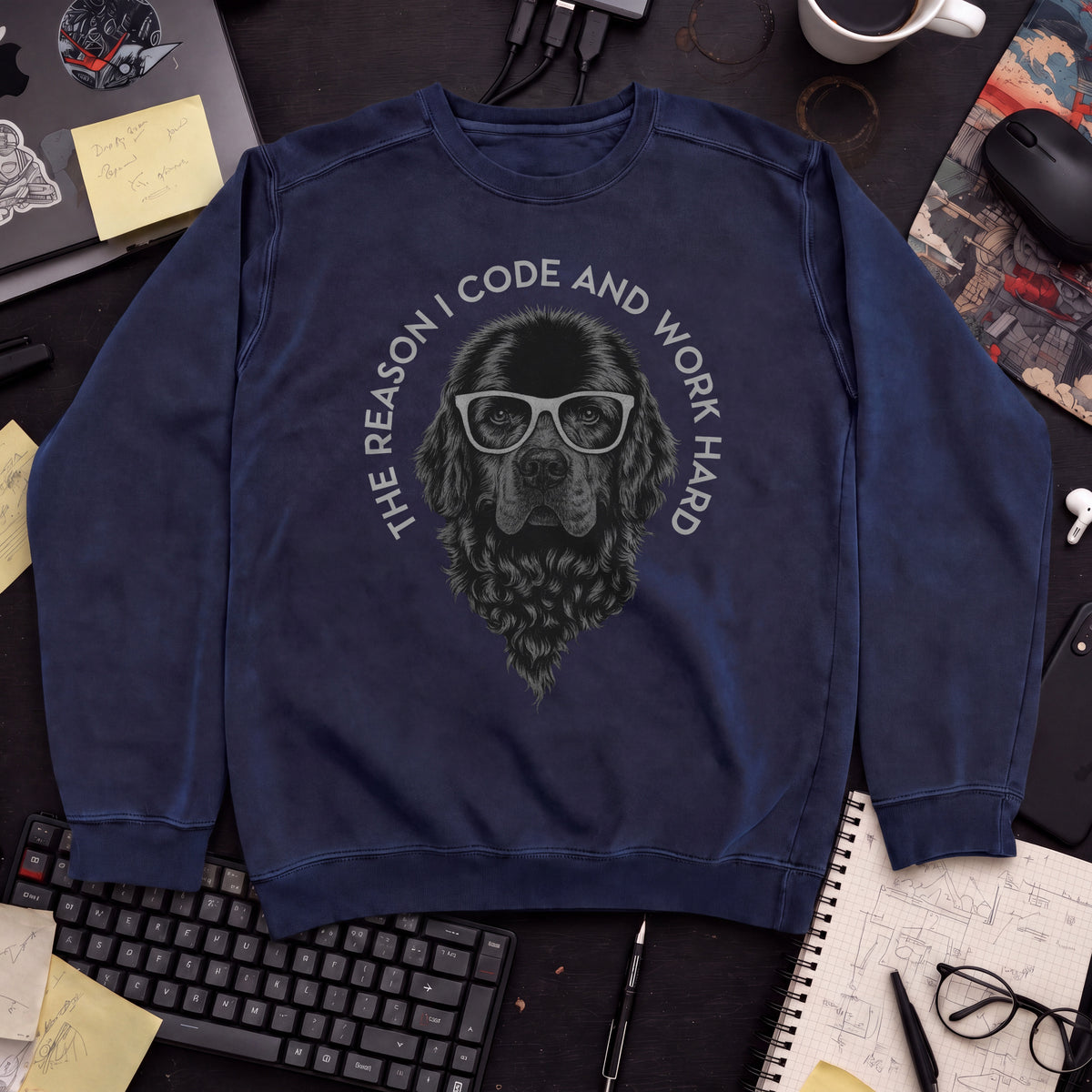 The Reason I Code Dog Sweatshirt — Navy