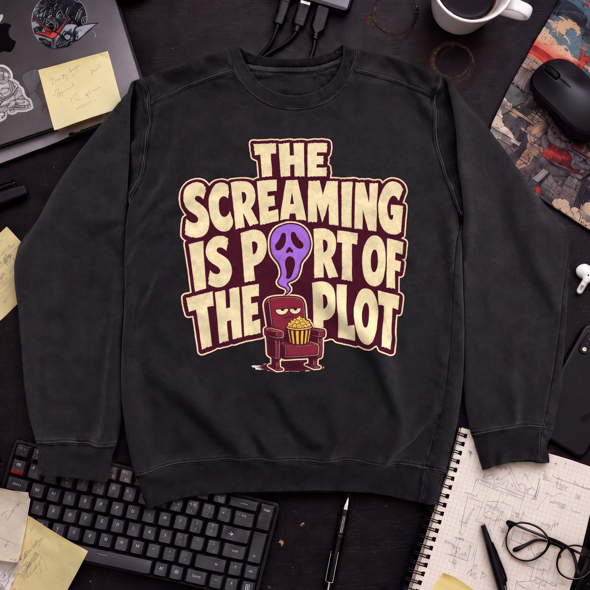 The Screaming Is Part of the Plot Sweatshirt — Black