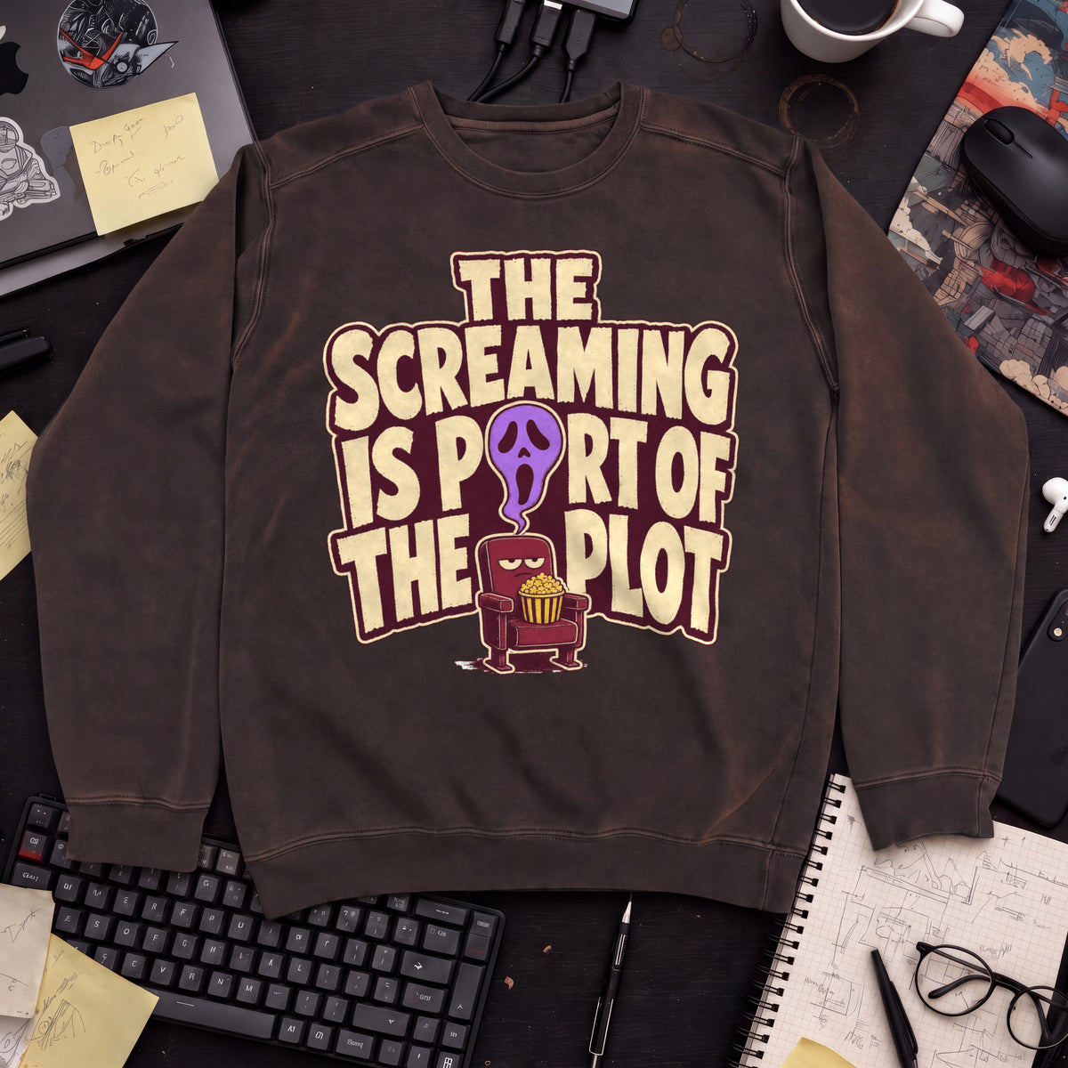 The Screaming Is Part of the Plot Sweatshirt — Hot Chocolate