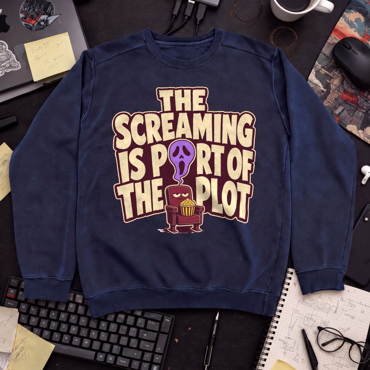 The Screaming Is Part of the Plot Sweatshirt — Navy
