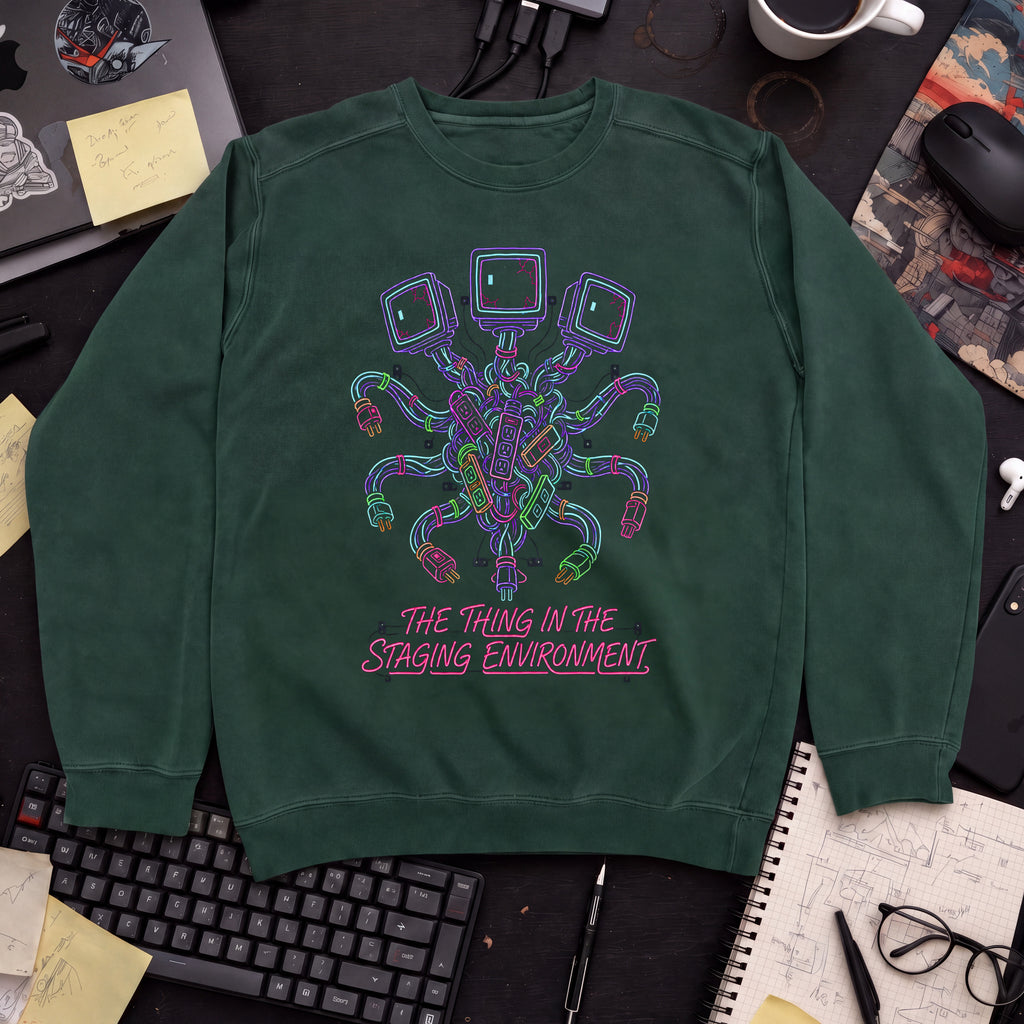 The Thing in the Staging Environment Sweatshirt sweatshirt — Bottle Green