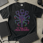 The Thing in the Staging Environment Shirt — Black Comfort Colors 1717 flat lay