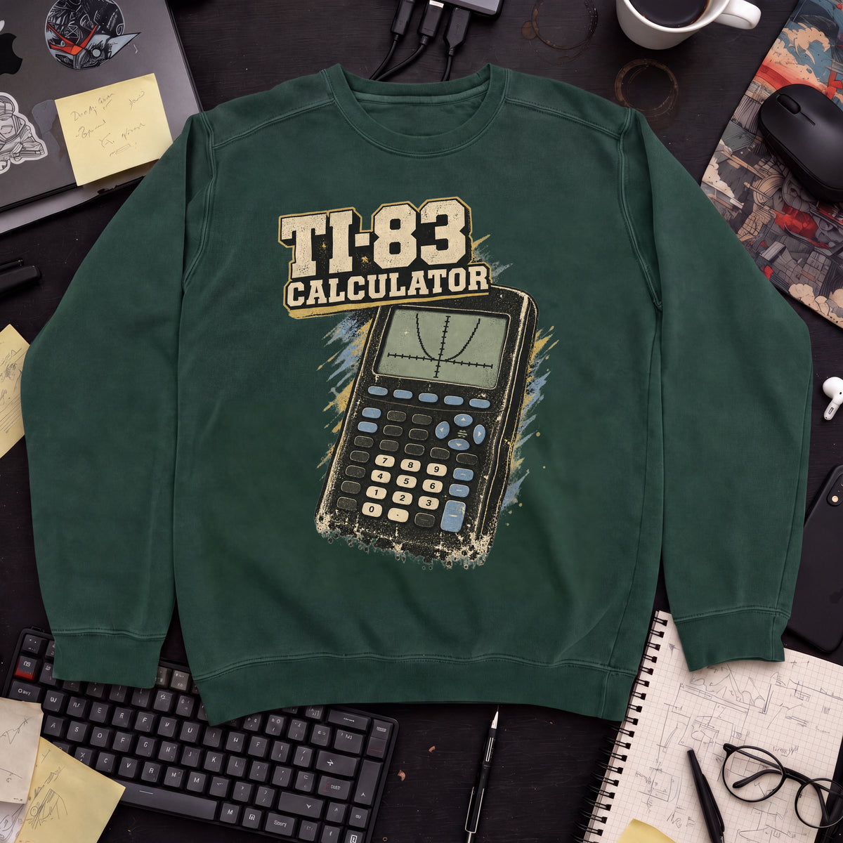 TI-83 Calculator Sweatshirt sweatshirt — Bottle Green