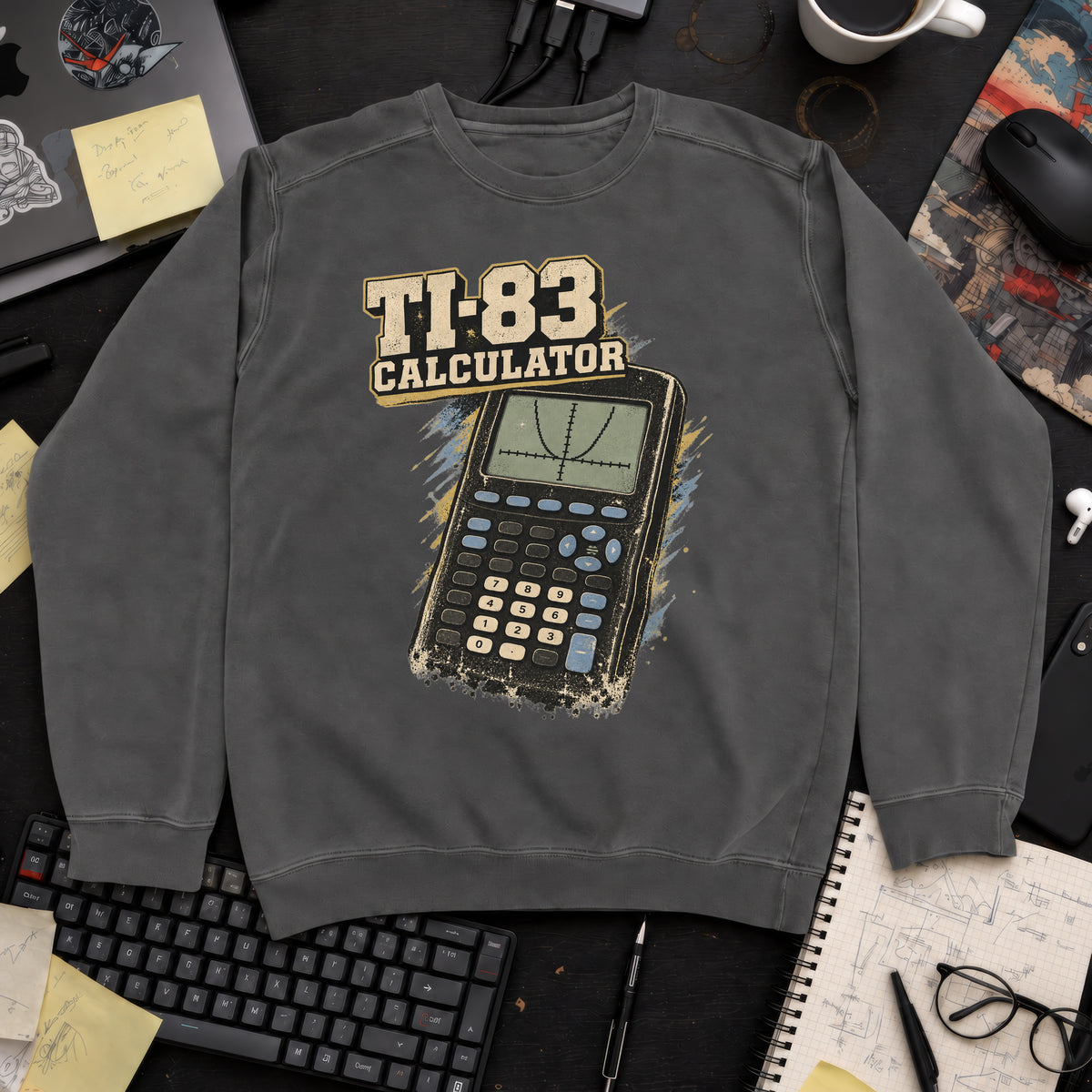 TI-83 Calculator Sweatshirt sweatshirt — Pepper
