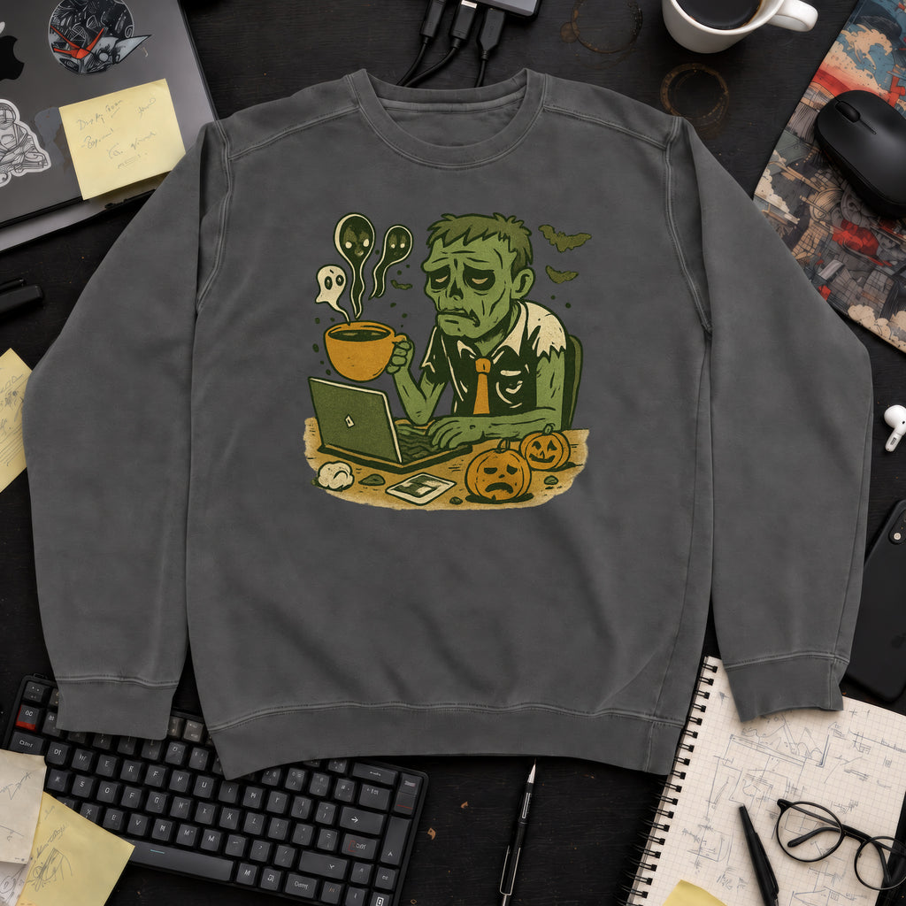 Tired Developer Zombie Sweatshirt — Pepper