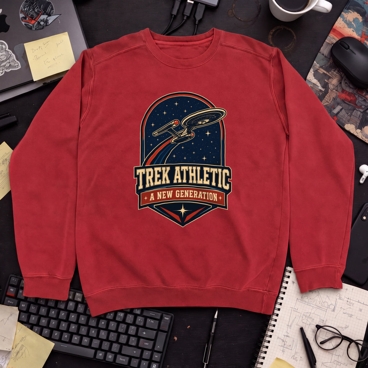 Trek Athletics: A New Generation Sweatshirt — Fire Red
