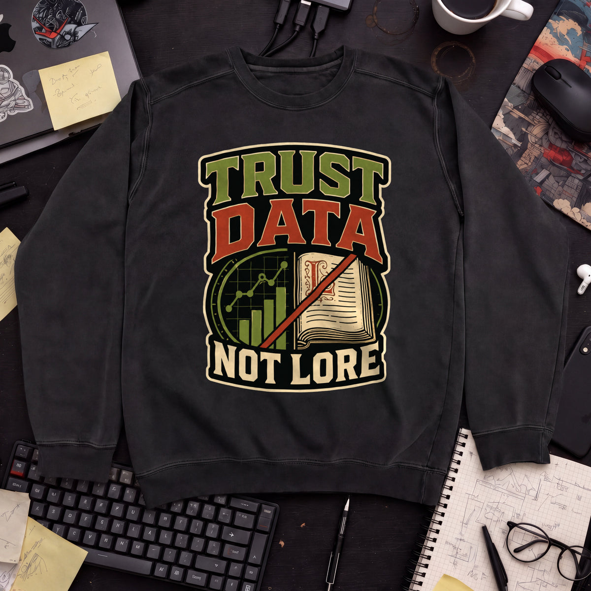 Trust Data, Not Lore Sweatshirt — Black
