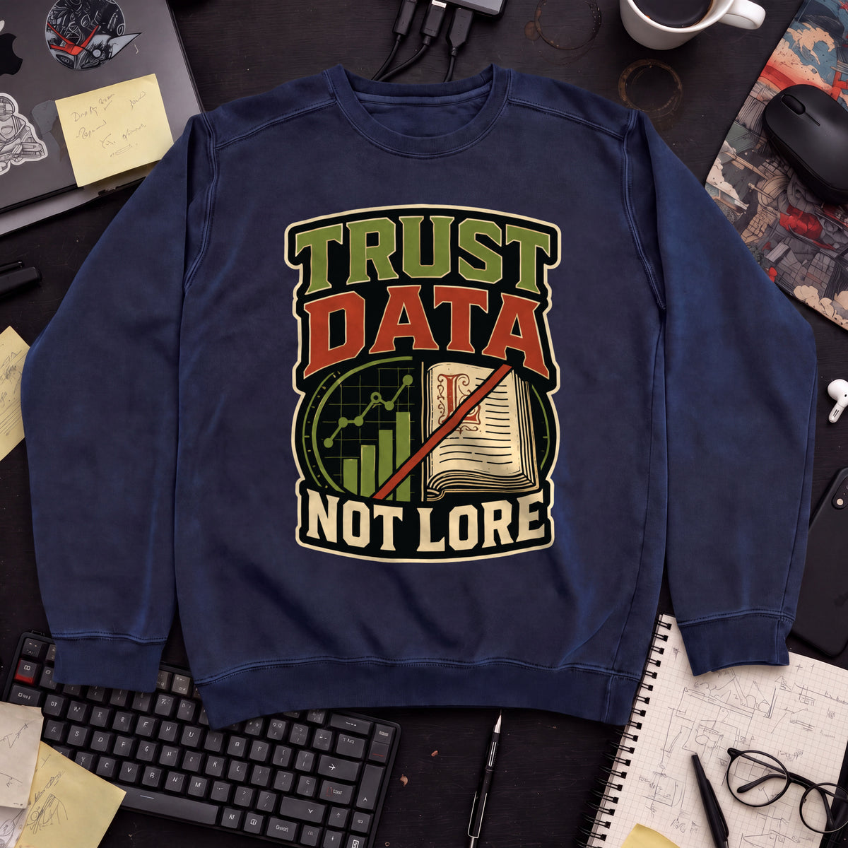 Trust Data, Not Lore Sweatshirt — Navy