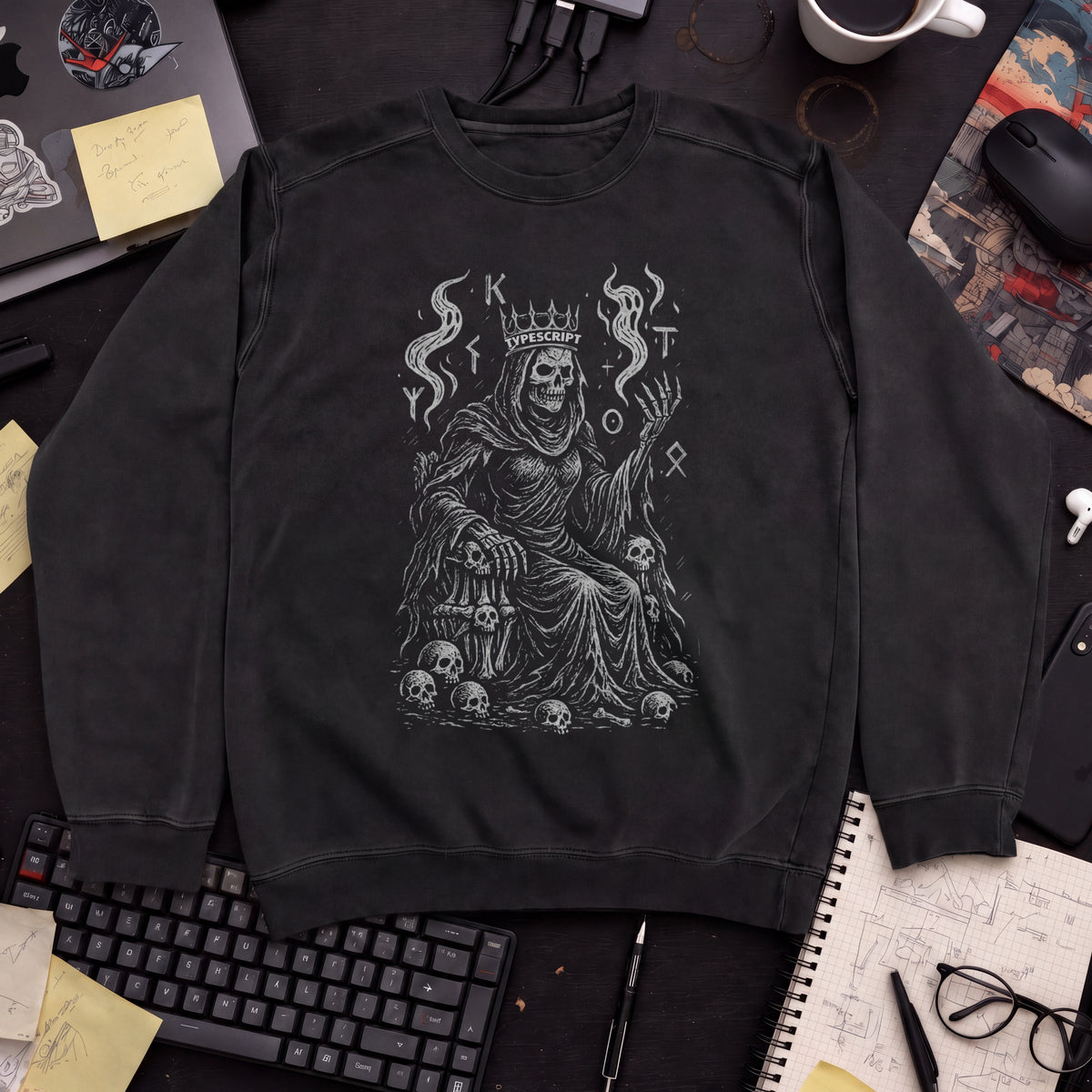 Typescript Skeleton Sweatshirt — Black