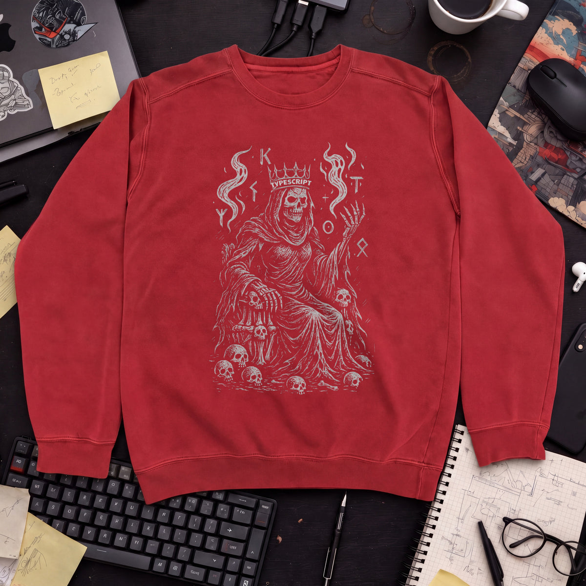 Typescript Skeleton Sweatshirt — Fire Red