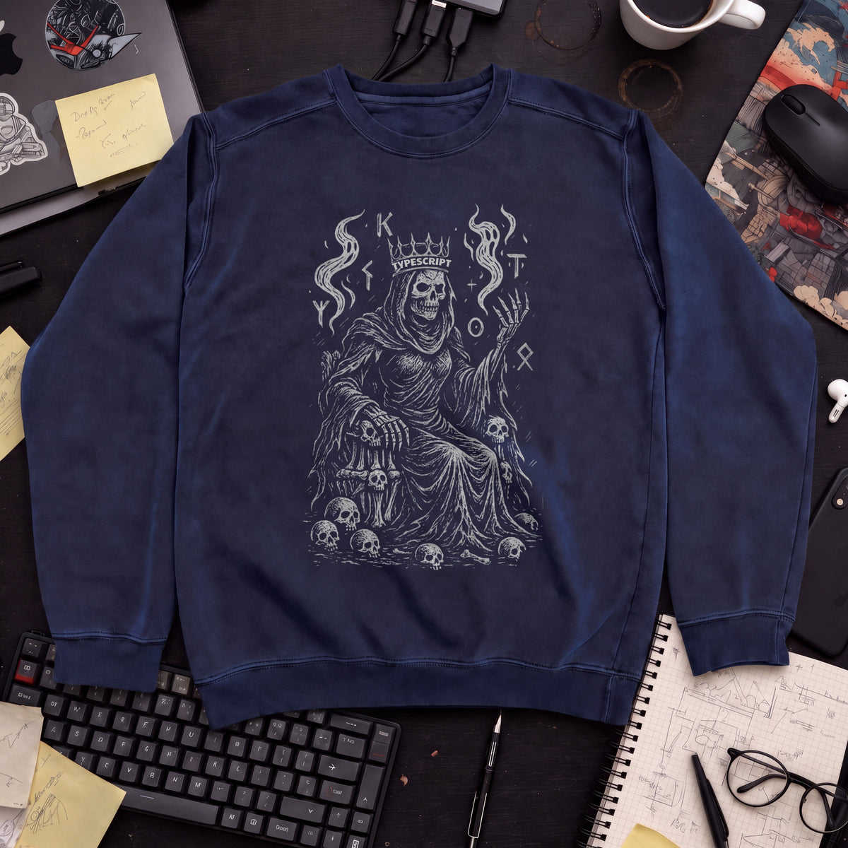 Typescript Skeleton Sweatshirt — Navy