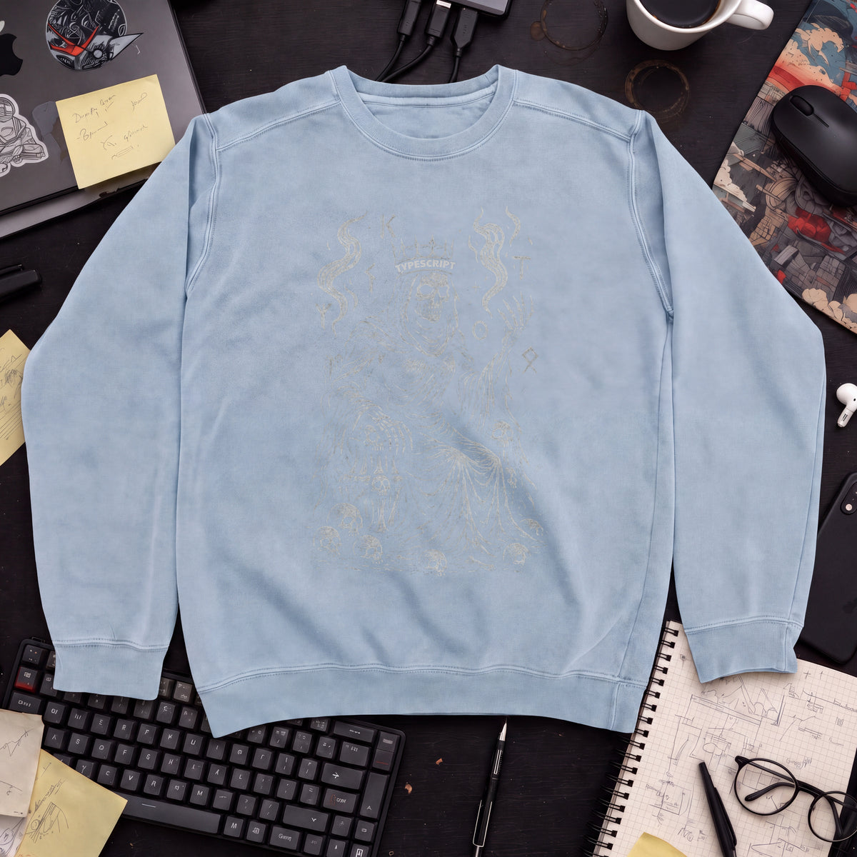 Typescript Skeleton Sweatshirt — Sky Blue