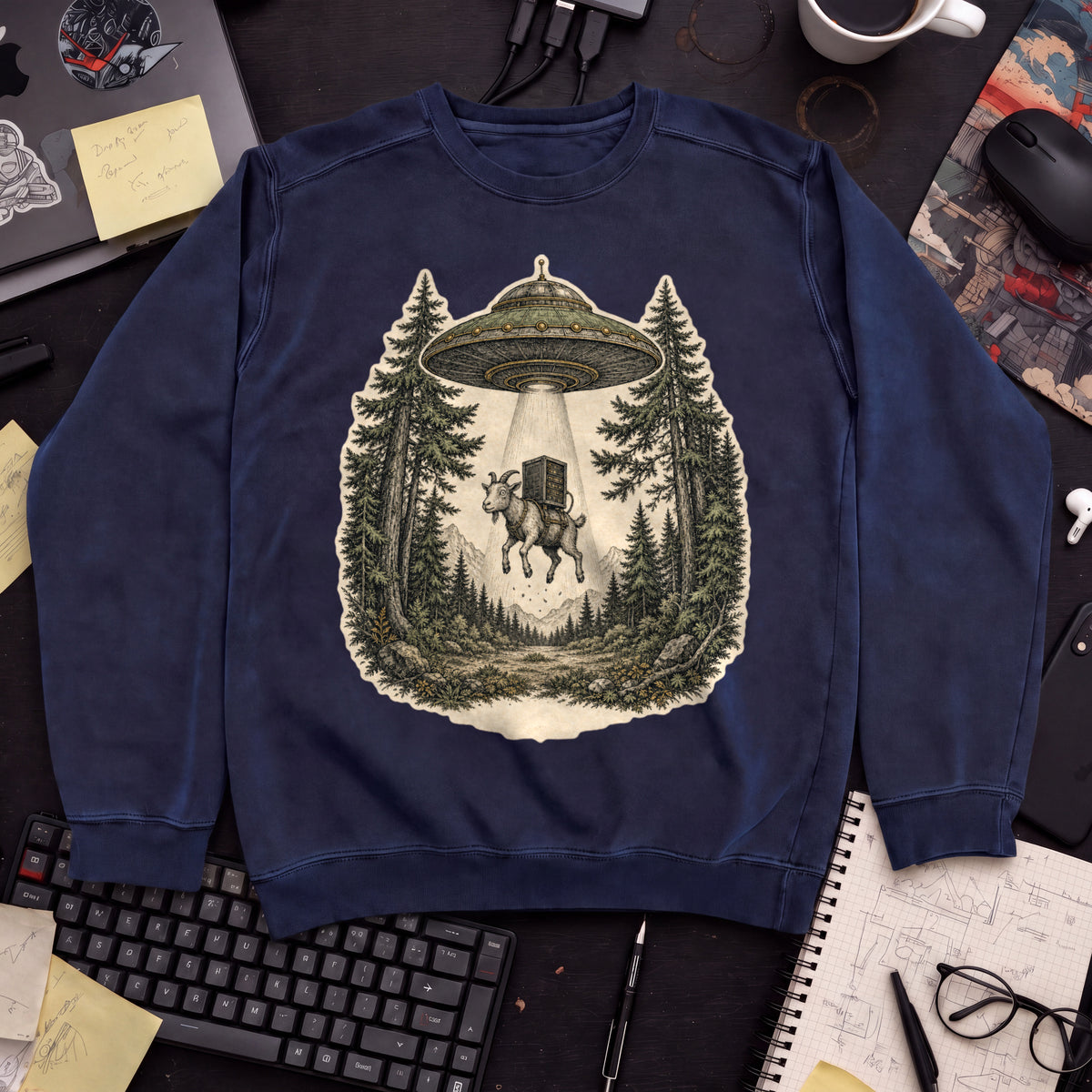 UFO Abduction Sweatshirt — Navy