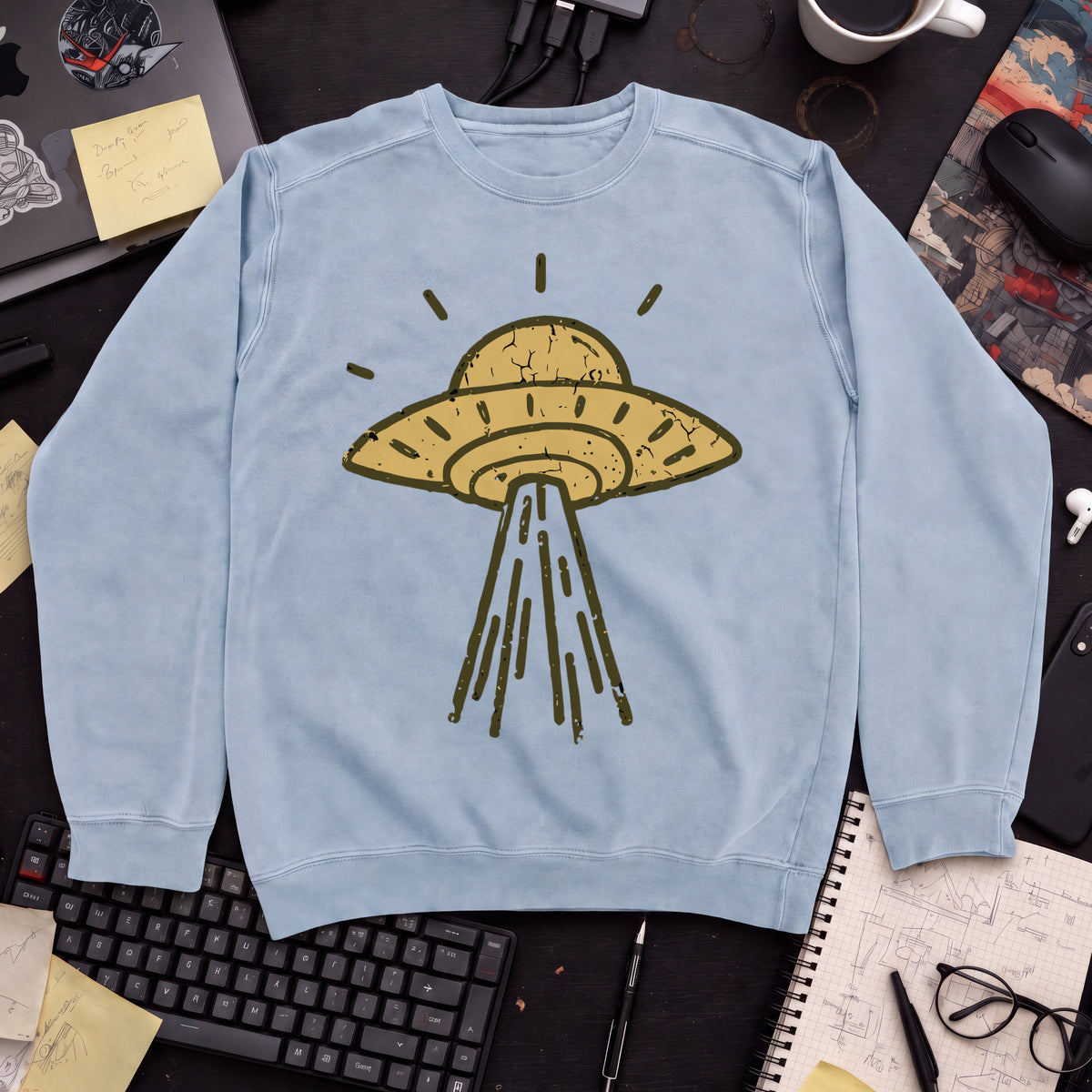 UFO Landing Sweatshirt — Sky Blue