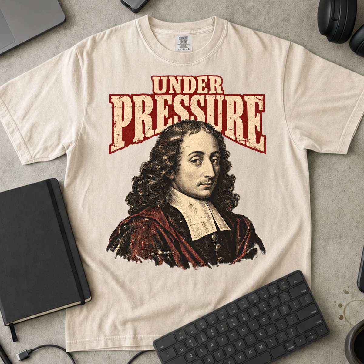Under Pressure Shirt — Ivory Comfort Colors 1717 flat lay