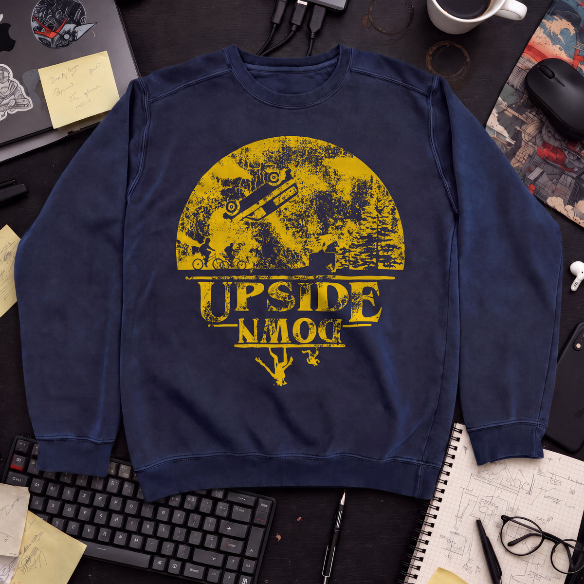 Upside Moon Sweatshirt — Navy