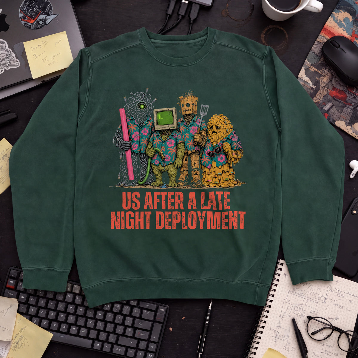 Us After a Late Night Deployment Sweatshirt sweatshirt — Bottle Green