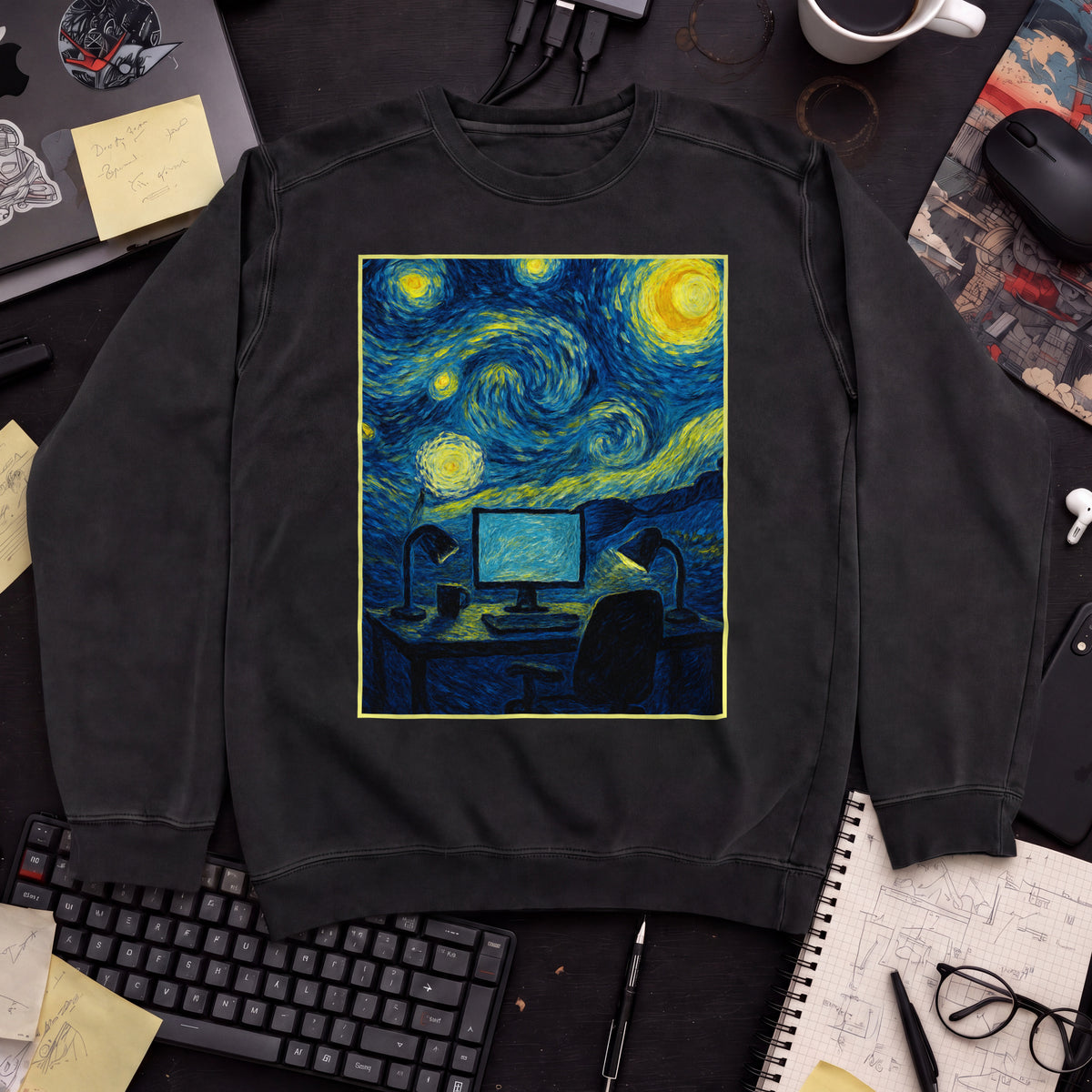 Van Gogh Desk Sweatshirt — Black