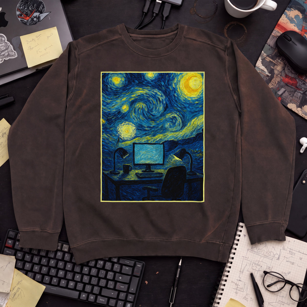 Van Gogh Desk Sweatshirt — Hot Chocolate