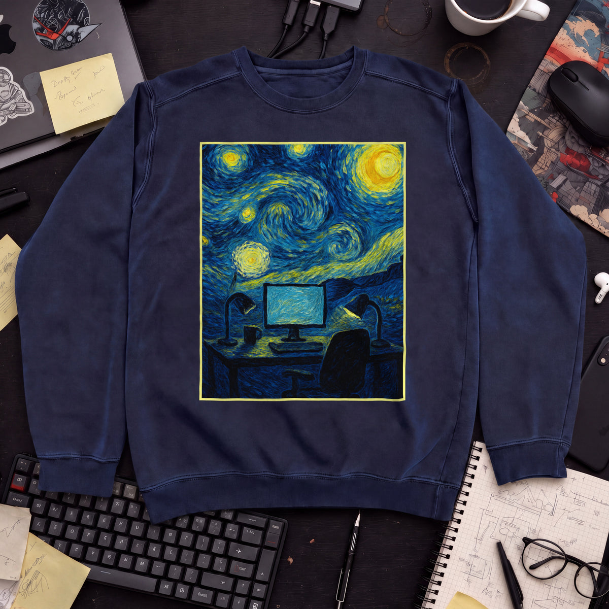 Van Gogh Desk Sweatshirt — Navy