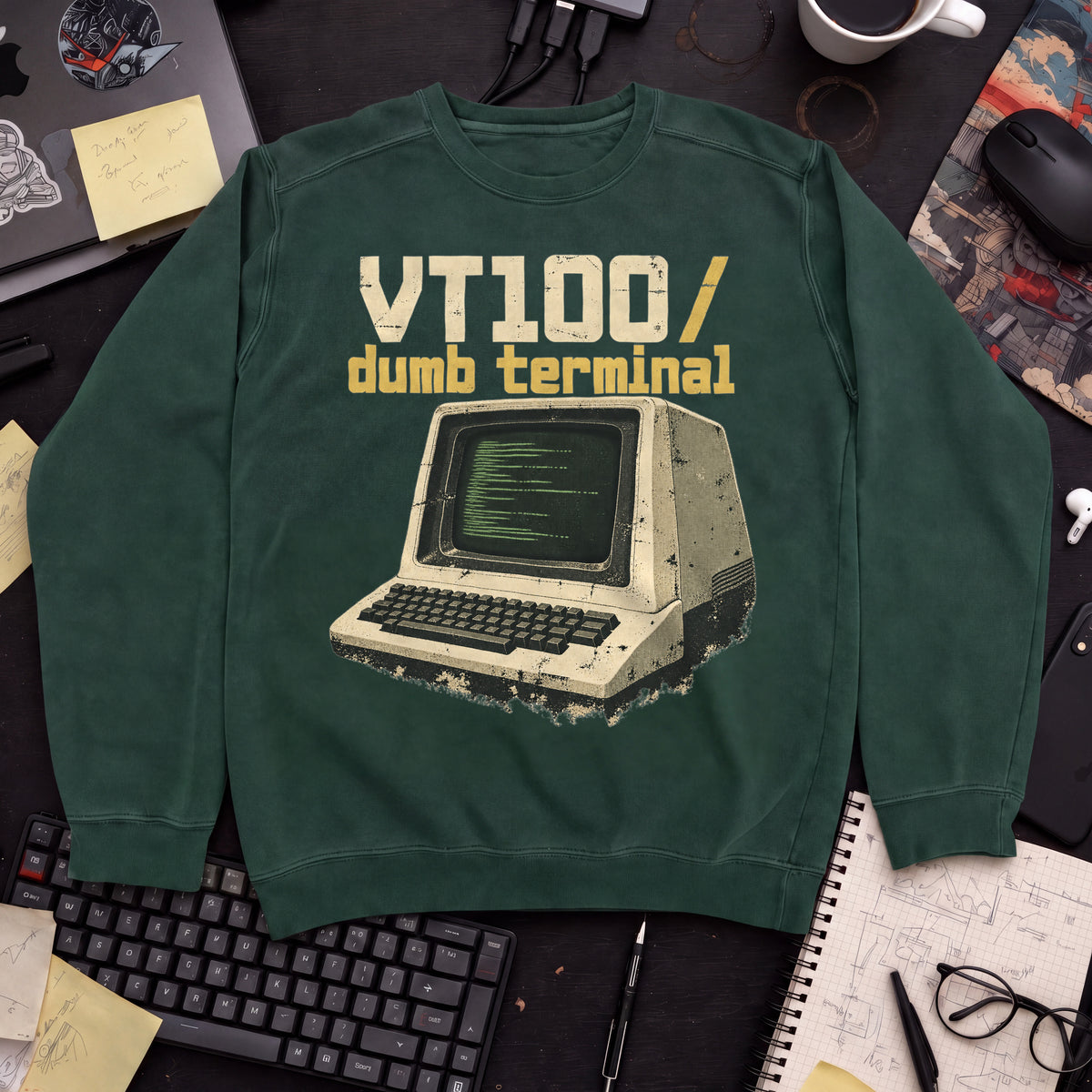VT100 Dumb Terminal Sweatshirt sweatshirt — Bottle Green