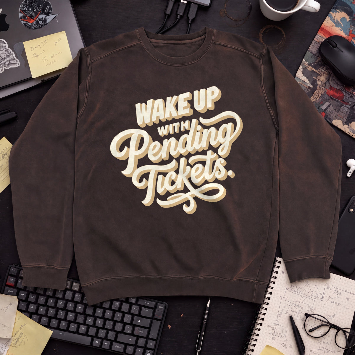 Wake Up With Pending Tickets Sweatshirt — Hot Chocolate