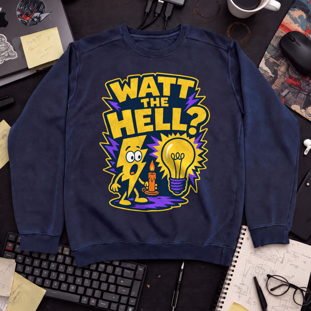 Watt the Hell Sweatshirt — Navy