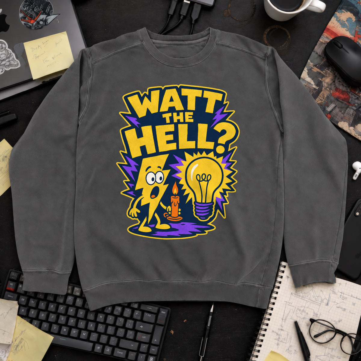 Watt the Hell Sweatshirt — Pepper