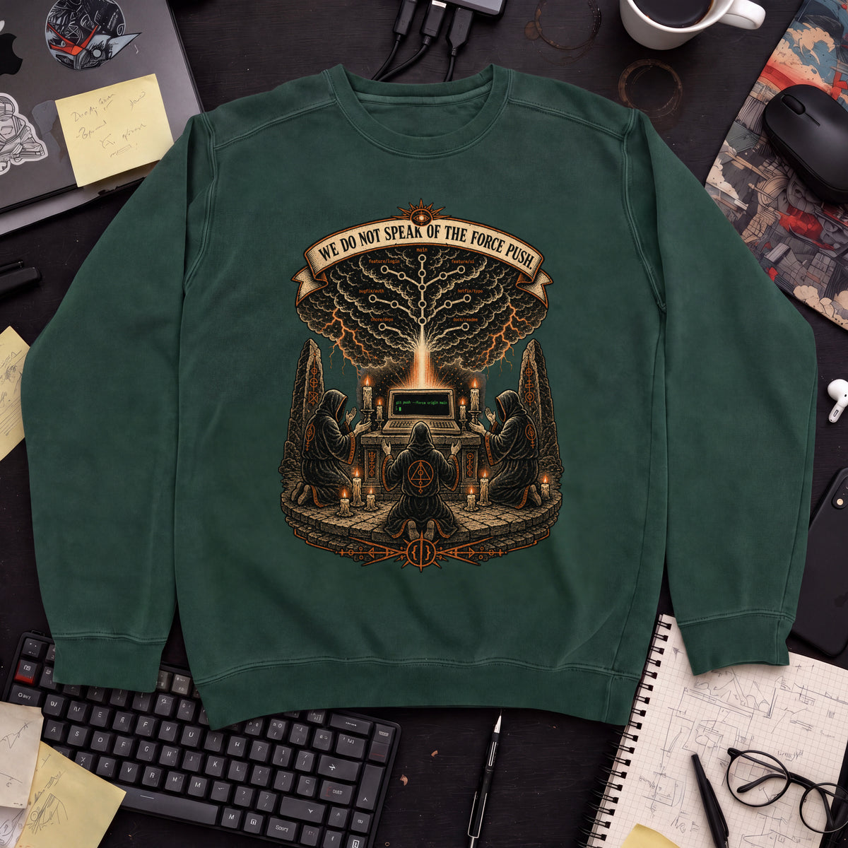 We Do Not Speak of the Force Push Sweatshirt sweatshirt — Bottle Green