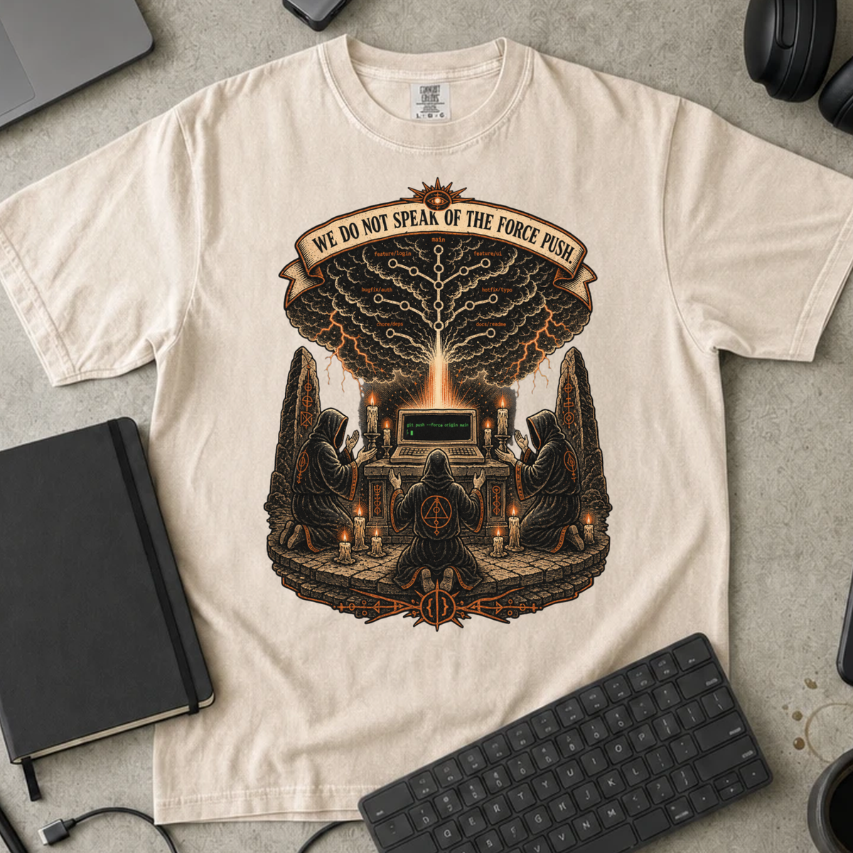 We Do Not Speak of the Force Push Shirt — Ivory Comfort Colors 1717 flat lay