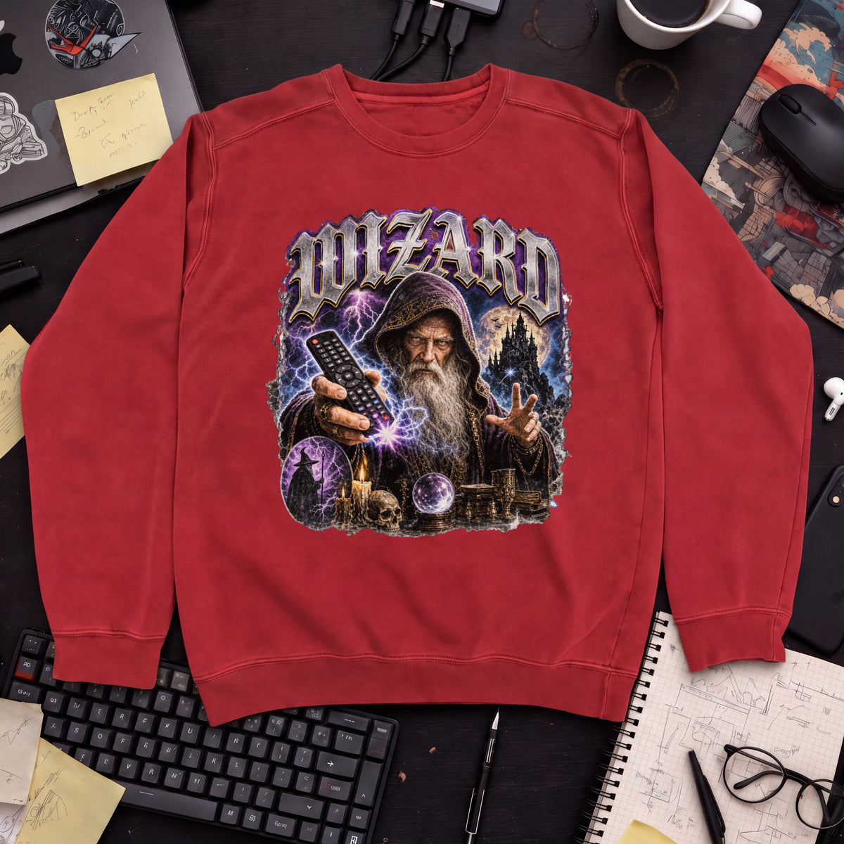 Wizard Bootleg Sweatshirt — Fire Red