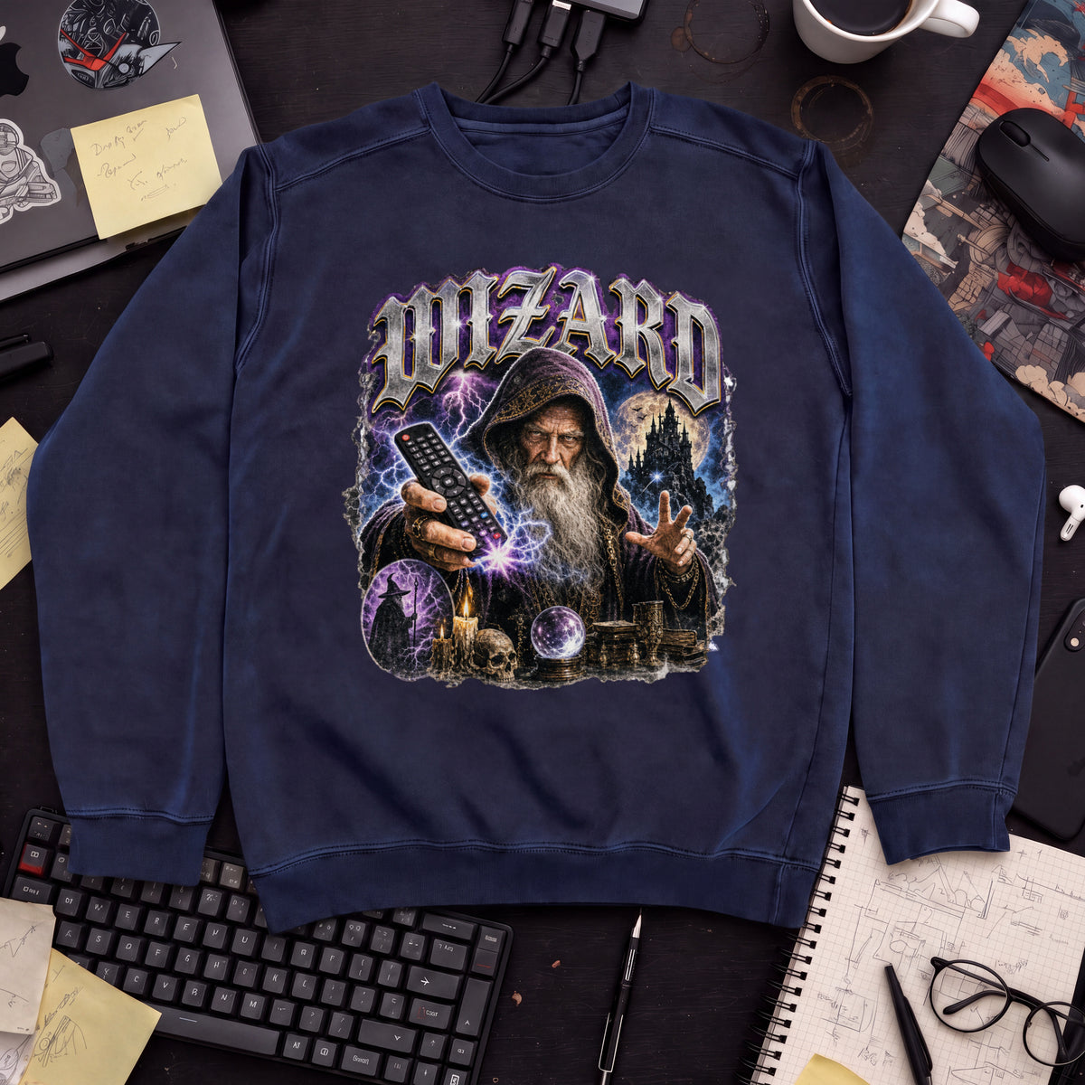 Wizard Bootleg Sweatshirt — Navy