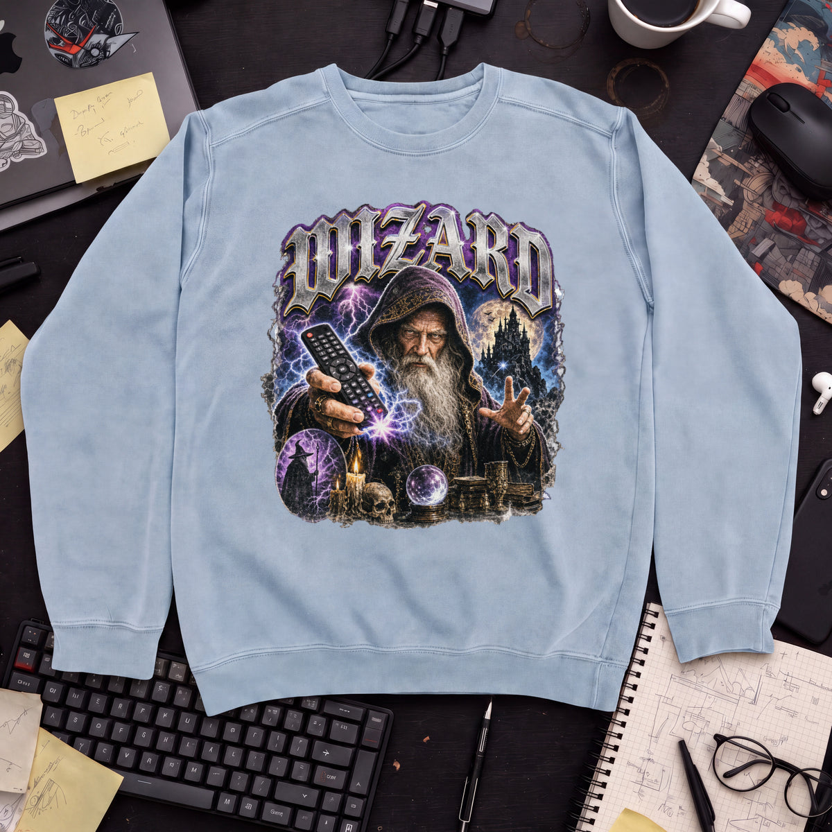 Wizard Bootleg Sweatshirt — Sky Blue