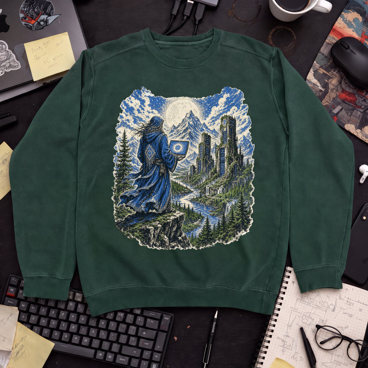 Wizard’s Terminal Sweatshirt — Bottle Green