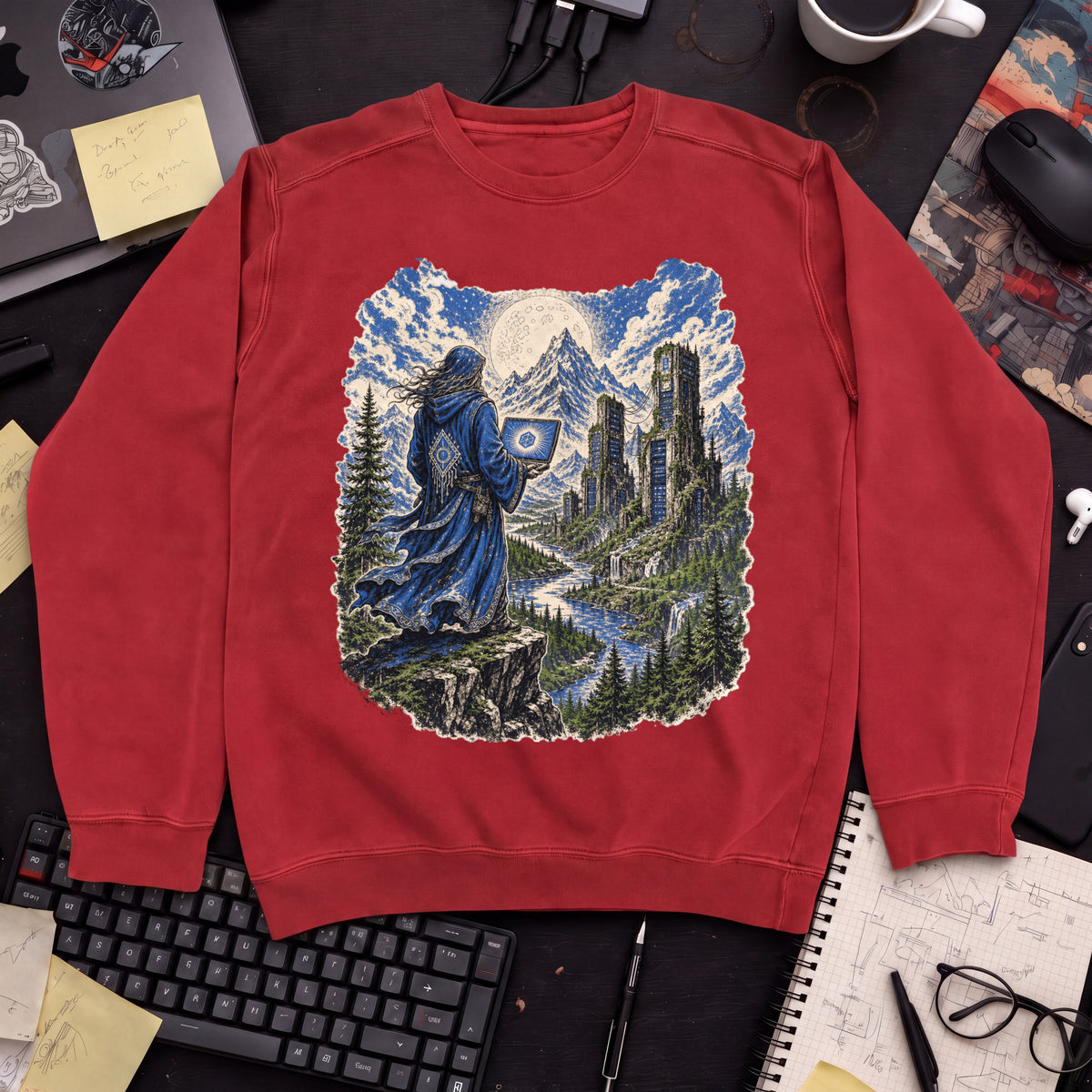 Wizard’s Terminal Sweatshirt — Fire Red