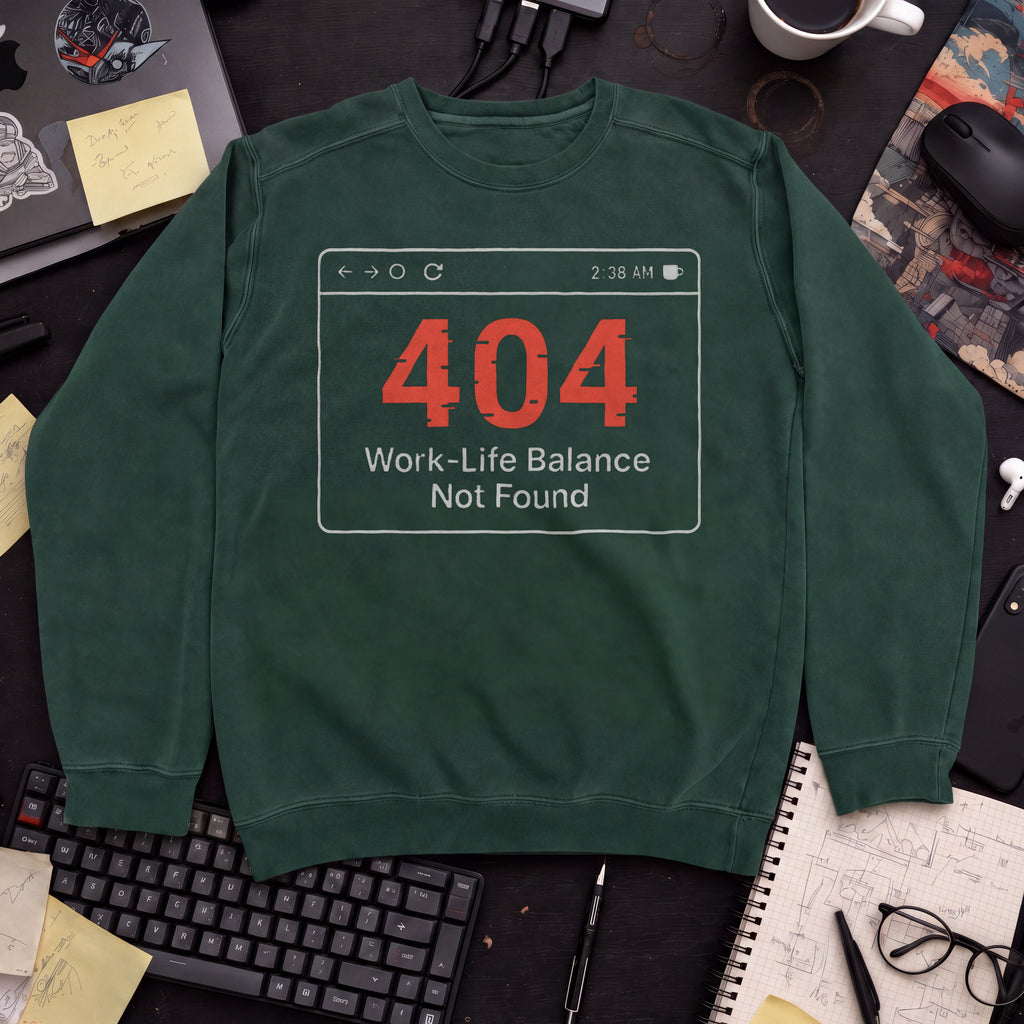 work life balance not found Sweatshirt — Bottle Green