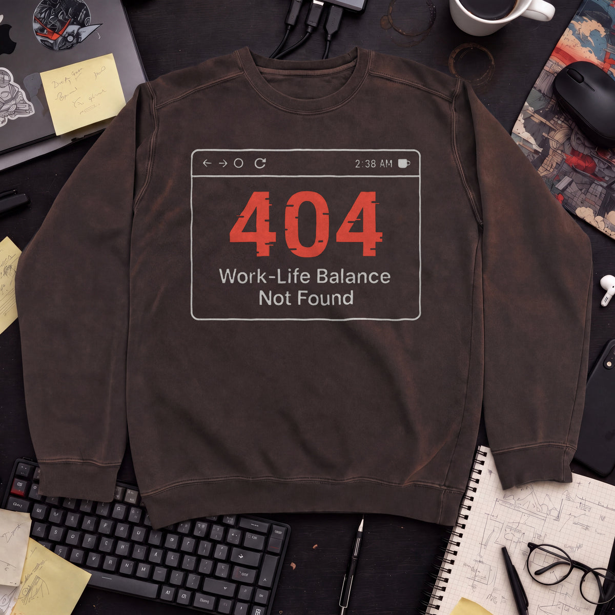 work life balance not found Sweatshirt — Hot Chocolate