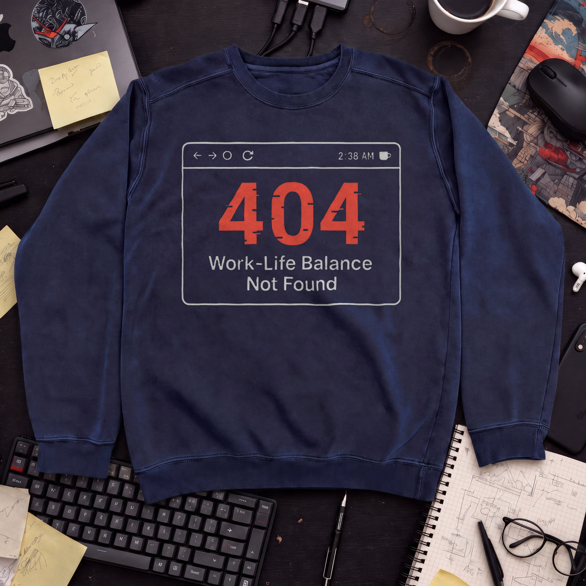 work life balance not found Sweatshirt — Navy